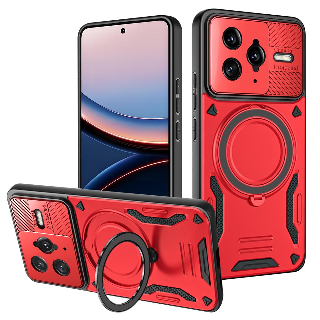 Luxuriöse hochwertige magnetische Hülle mit Rüstung für Xiaomi POCO F7 UItra Ringhalterung Bumper Schutzhülle