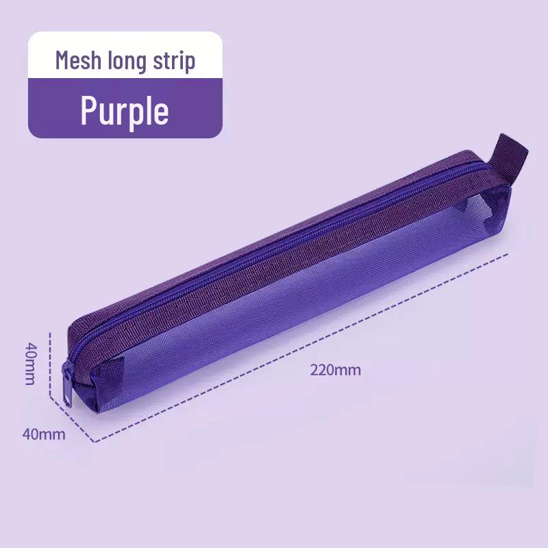 Retro Barva Mini Síťovaný Penál - Přenosná Taštička na Zip pro Studenty a Zkoušky