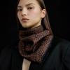 Leopard Square Silk Scarf 50   Brown