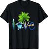 Sea Turtle Love Tropical Beach Graphic Tee Short Sleeve Crewneck TShirt
