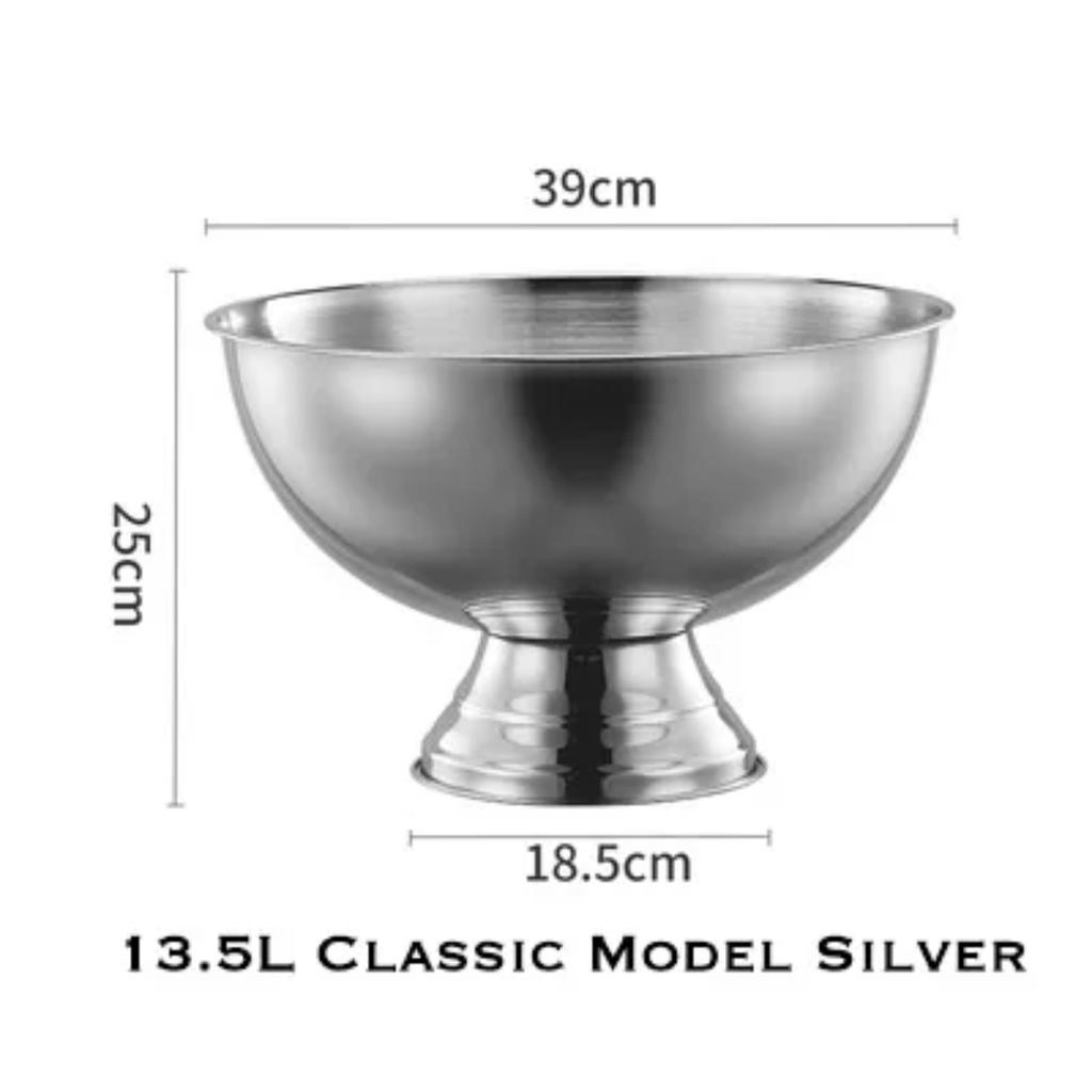 1PCS Bucket Champagne 304 Stainless Steel Ice Bucket Granule Tube Champagne Barrel Ice Wine Barrel