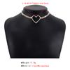 Women European Minimalist Light Luxury Design Clavicle Choker Full Rhinestone Heart Sweet Personality Necklace For Women