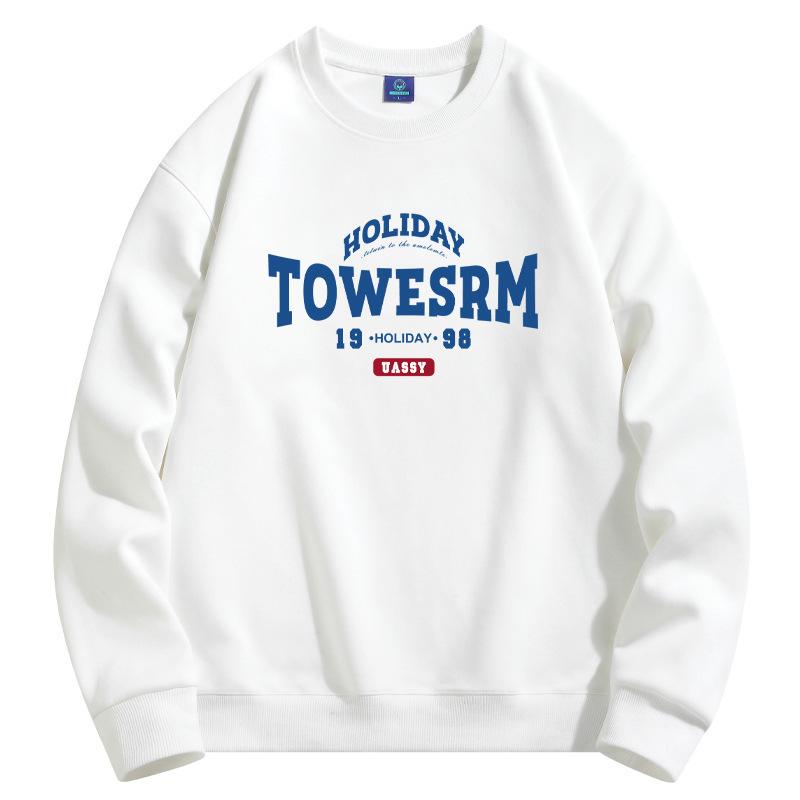 

Мужская толстовка с круглым вырезом Towesrm Pattern, модная повседневная толстовка с длинным рукавом 5XL белый