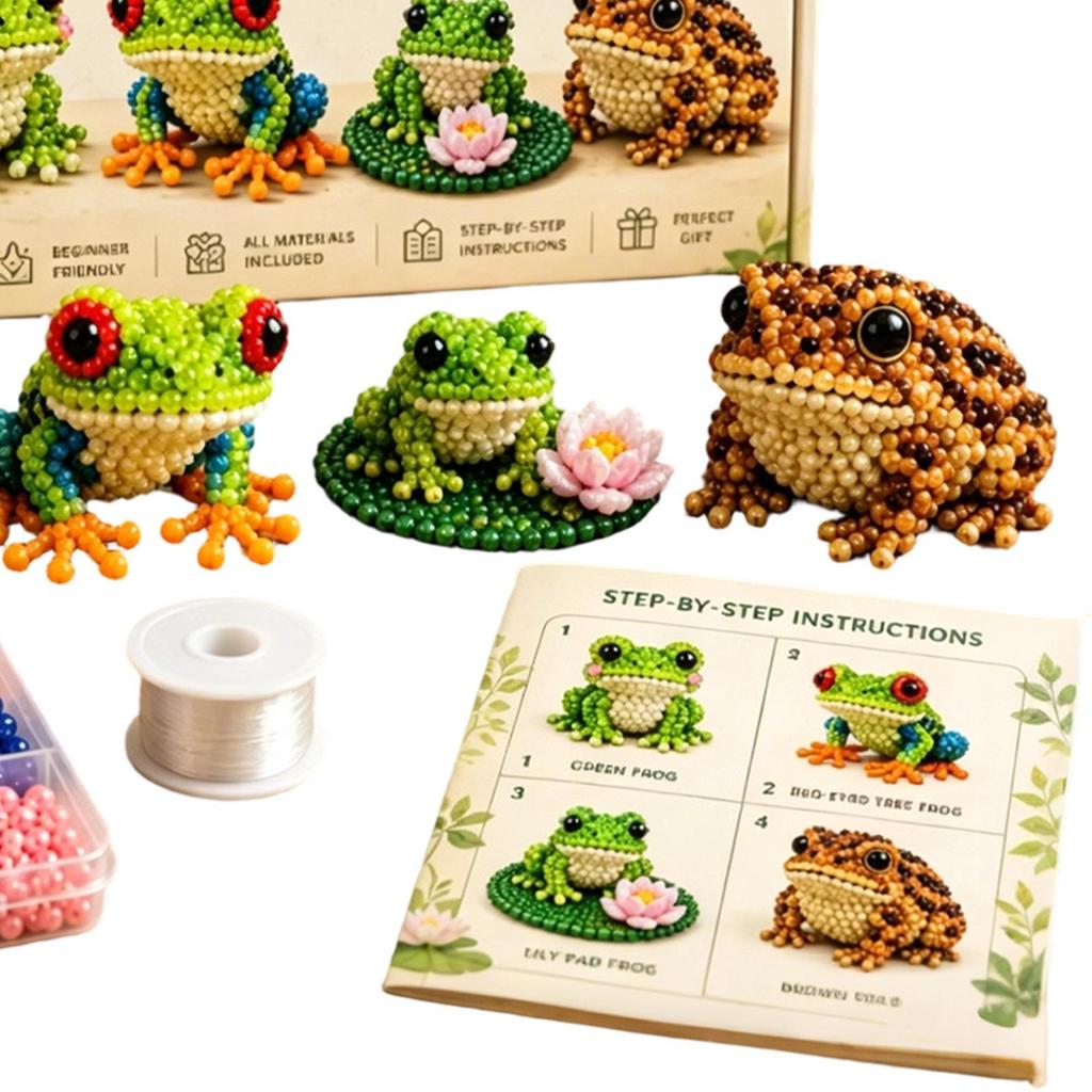 Bead Making Kit DIY Cute Craft Supplies 3D Animal Decor With Instructions For Kids Boys Girls Beginners Birthday Party Holiday