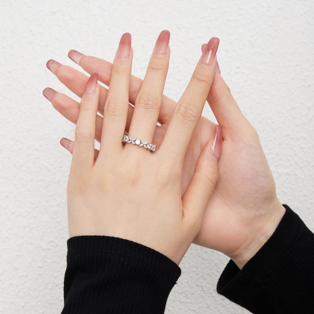 925 Silver Women's Oval Rhombus Diamond Ring - Niche, Light Luxury Design