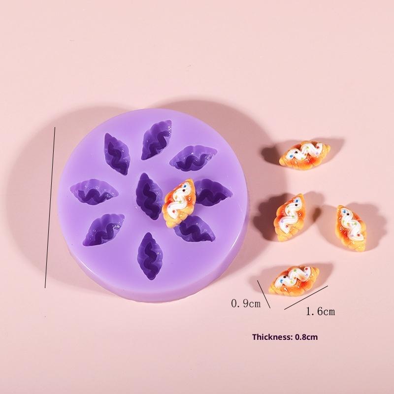 Mini Food Grade Silicone Mold Hamburger Cheese Bread Fries Shaped Diy Dropped Silicone Mold Handmade Decorating Jewelry Tool