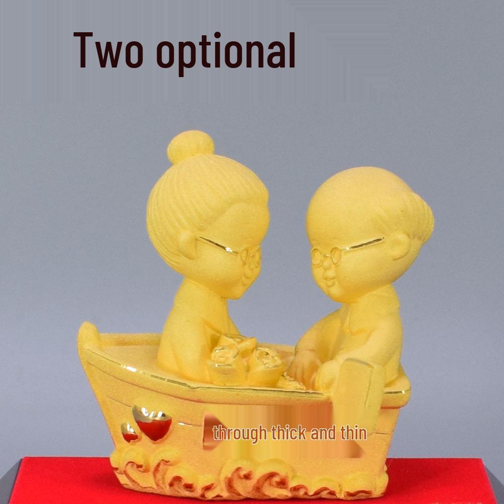 

Gold Velour Ornament for Parents Golden Wedding Anniversary Small Weathering Storms Together