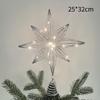 1Pcs Christmas Home Party Decoration Christmas Tree Toppers Star With Led String Lights Ornaments For Festival Party New Year