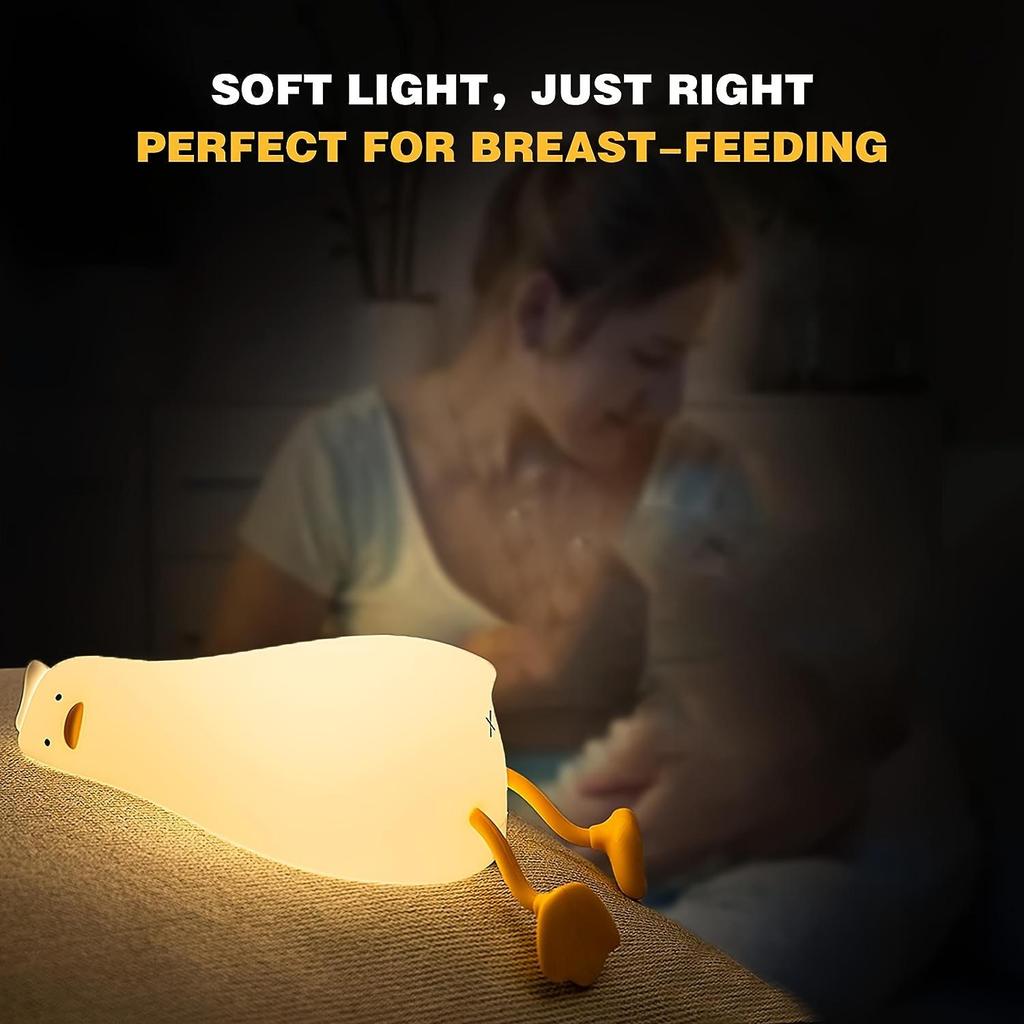 Niedliches Enten-Nachtlicht LED Tier-Nachtlicht Silikon Dimmbar Mit Zeitschaltuhr Nachttischlampe Touch-Licht