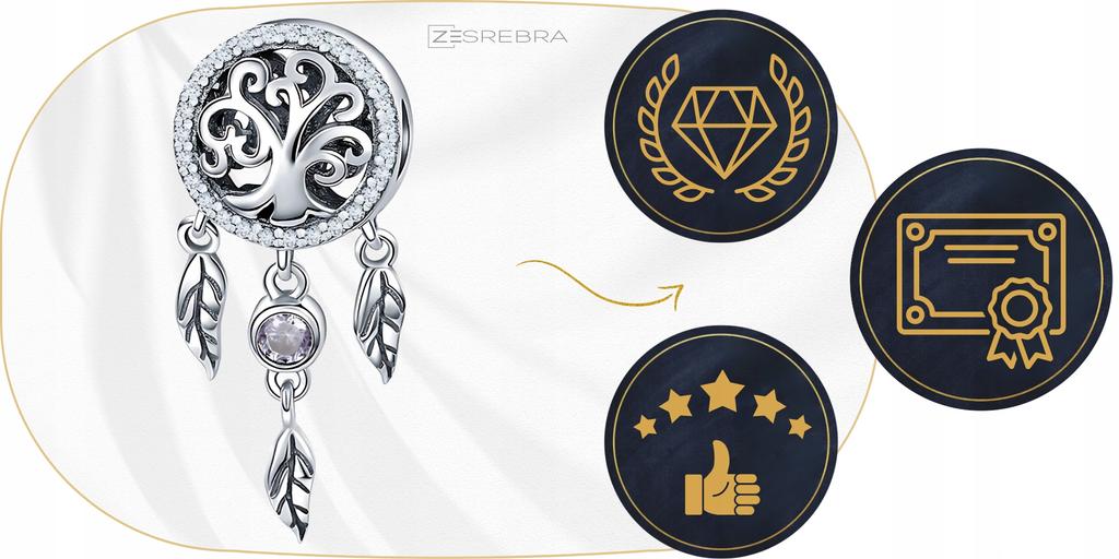 Dreamcatcher Charms 925 Bead Pendant Zircons Beads Tree