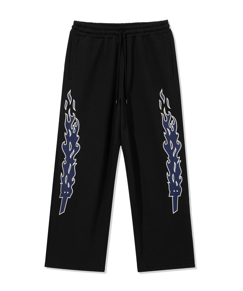 Treasure Vertical Flame Wide Sweatpants Black