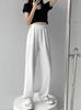 Women's High-Waist Wide-Leg Sweatpants - Spring/Autumn Loose Straight-Leg Fit, Slimming for Thick Legs, Versatile Casual Wear