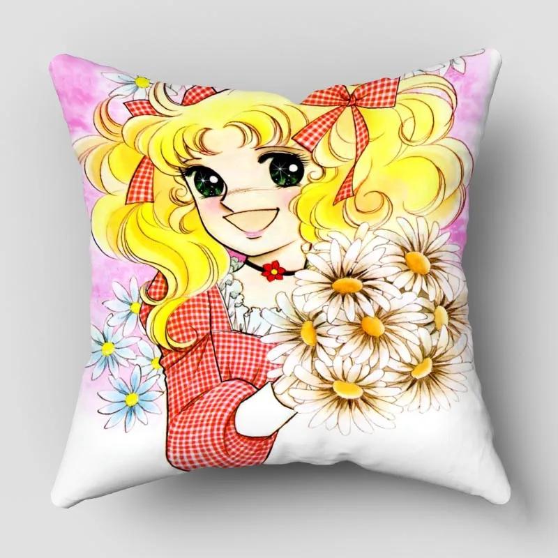 Candy New Anime Pillow Cover Bedroom Home Office Decorative Pillowcase Square Zipper Pillow Cases Satin Fabric No Fade 10.16WJY