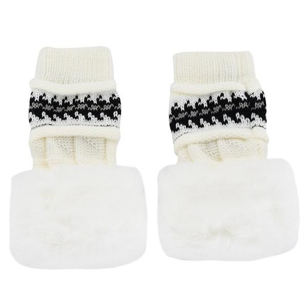 Elegant Fashion Winter Hat Gloves Set For Women With Warm Knit Beanie And Pompoms