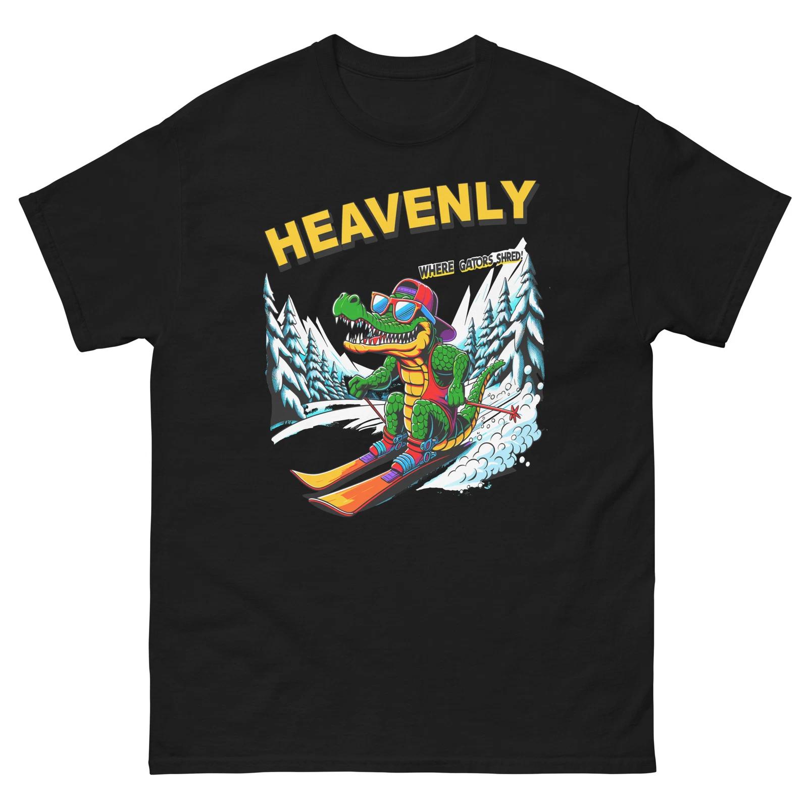 Heavenly Where Gators Shred Skiing Alligator Fun Shirt T-Shirt 3XL