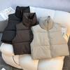 Fashion Winter Short Warm Vest Woman Outerwears Sleeveless Parka Casual Thick Women's Jackets