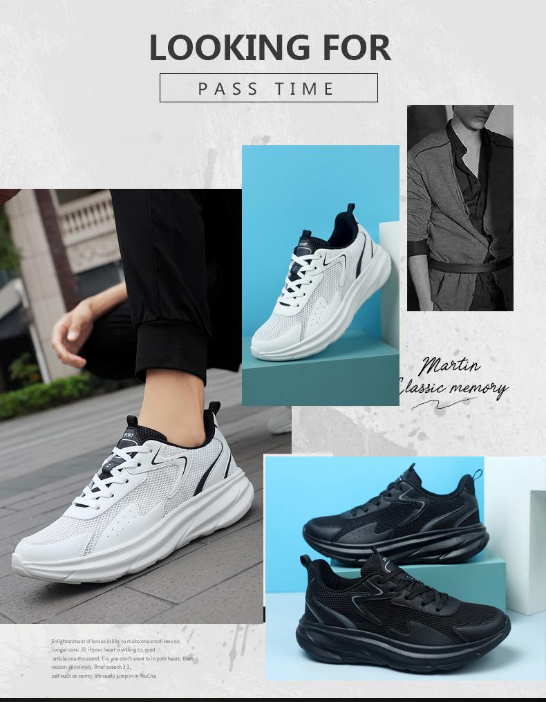 Large size men's shoes 2025 running shoes outdoor casual lightweight sports shoes men's breathable fitness travel white shoes