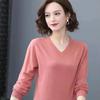 V-neck Knitted Top Women's Autumn Winter Fashion New Long Sleeve Knittwear Loose Solid Color Bottoming Sweater S-4XL