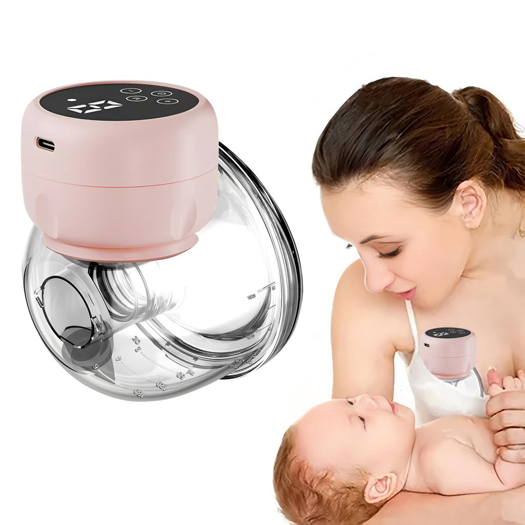 1pcs Wearable Electric Breast Pump Hands-Free,Anti-Reflux Painless Breast-Feeding Low-noise LED Display USB Rechargeable
