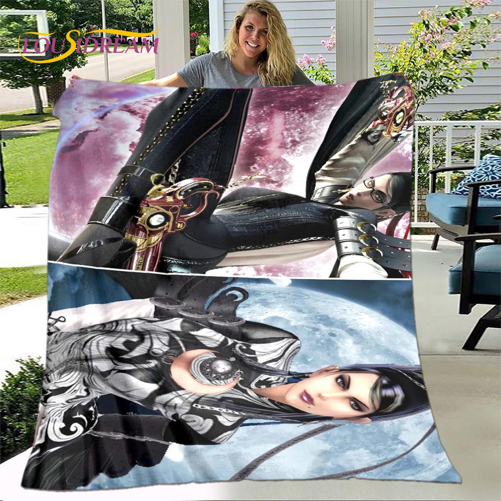 Bayonetta Sexy Game Gamer Cartoon Soft Plush Blanket,Flannel Blanket Throw Blanket for Living Room Bedroom Bed Sofa Picnic Cover