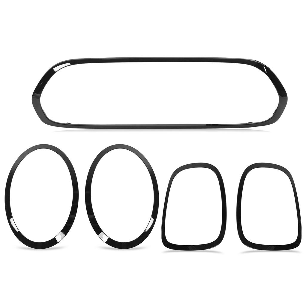 New 5Pcs Gloss Black Headlight Taillight Grille Surround Cover Trims Replacement for Mini F55 F56 F57 One Cooper S JCW 2014+