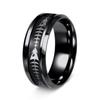 European and American Men's New Trendy Jewelry Fishbone Patch Ring