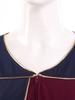 XS-XXL Women’s Stage Performance Robe: V-Neck Puff Sleeves Color Block Gown with Front Split Zipper for Choir