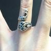 Unisex Retro Adjustable Phoenix Shape Yarn Knitting Accessory Open Finger Ring