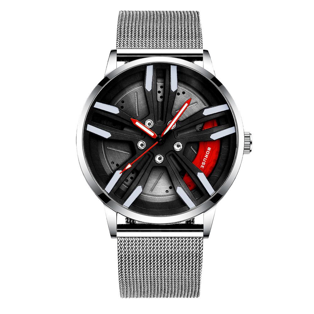 Boruse Caliper Wheel Watch Men'S Net With Waterproof Luminous Quartz Watch