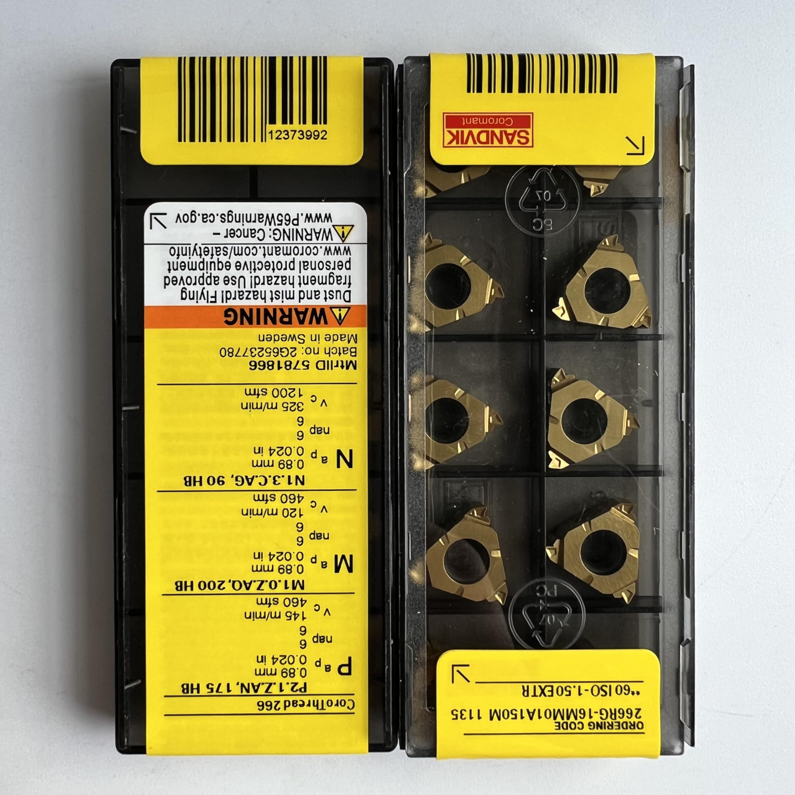 

Original Sandvik / 266RG-16MM01A150M 1135 / CNC lathe carbide blade 10 Pcs