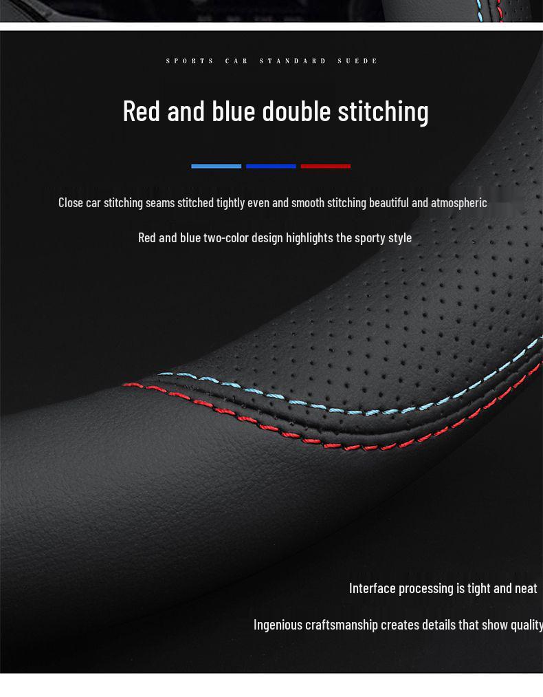 Genuine Leather Steering Wheel Cover for GAC Trumpchi: GS4, GS3, GA6, M6, M8, GS8, GS5, GA4, AION V/S, Me580