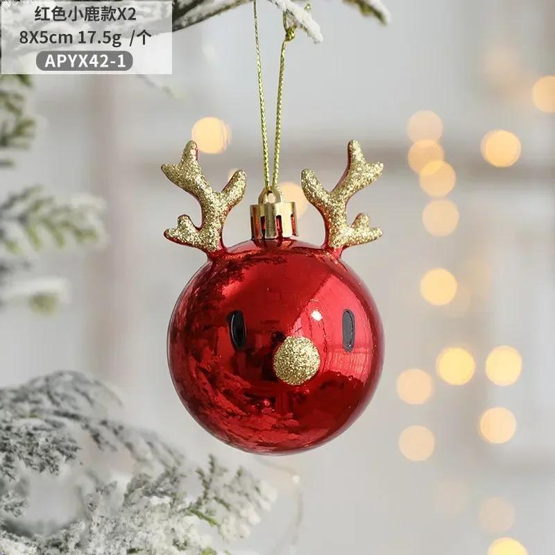 Christmas Antlers Deer Tree Pendants Hanging Balls Ornaments Xmas Decorations Ceiling Cute Deer Head Party Supplies Gifts