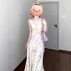 New French Gentle Wind Floral Suspender Dress Children's Summer Seaside Vacation Temperament Waist Dress