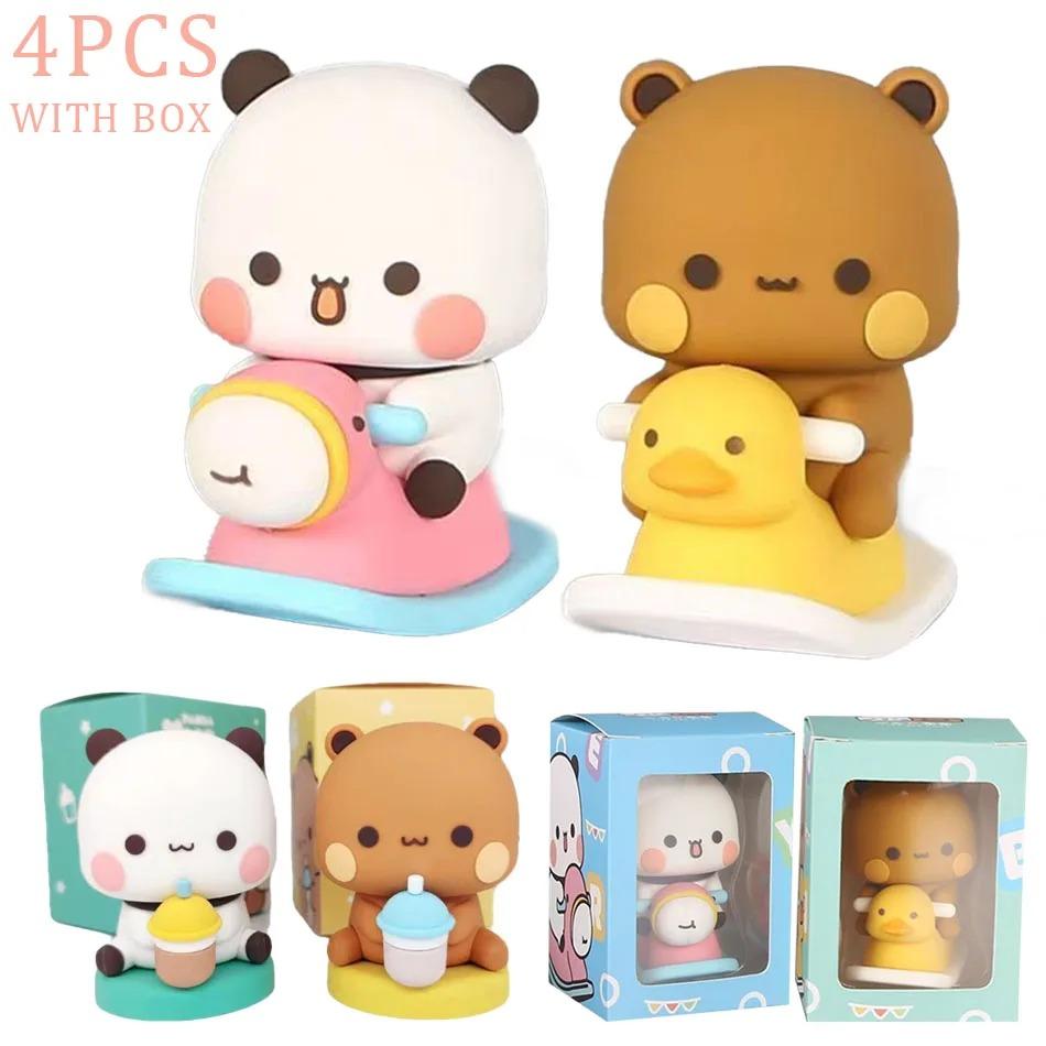 /Cute Kawaii Bubu Dudu Panda Bear Figure Cartoon Exciting Bear Miniatures Collectible Animal Toy Doll Ornament Home Derocation..