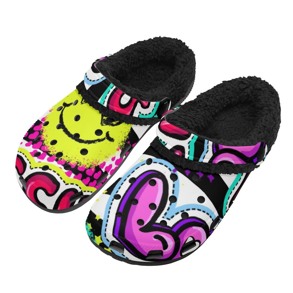 1 Pair Warm EVA Fur Lined Clogs For Men Women Soft Slip On Winter Comfort Shoes Lightweight Indoor Outdoor Use Daily Wear