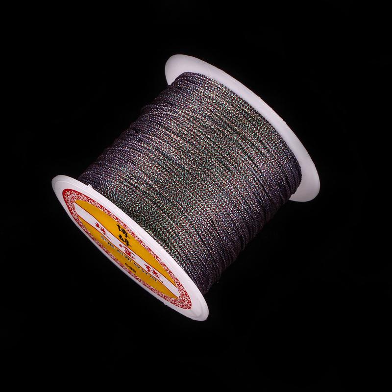 Handmade Red Lanyard Bracelet with Gold Iridescent Gimp Thread