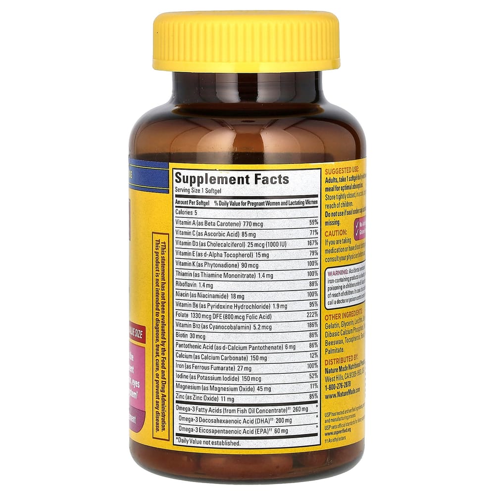 Nature Made Prenatal Folic Acid + DHA Softgels, 90 Count