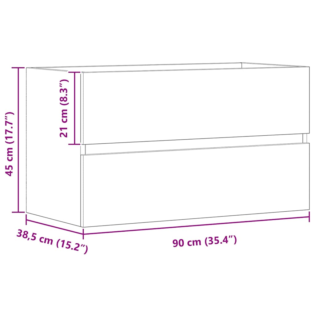 Waschbeckenunterschrank Fürs Badezimmer, Unterschrank Für Waschbecken, 90x38,5x45