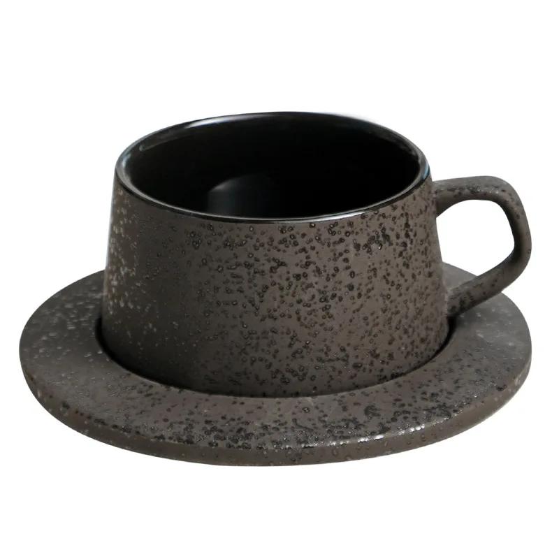 Japon Kahve Fincanı ve Tabağı Seti Vintage Seramik Kupa Ofis Öğleden Sonra Çayı Kapuçino Latte Kupası Ev Süt Kupası İçecek Seti