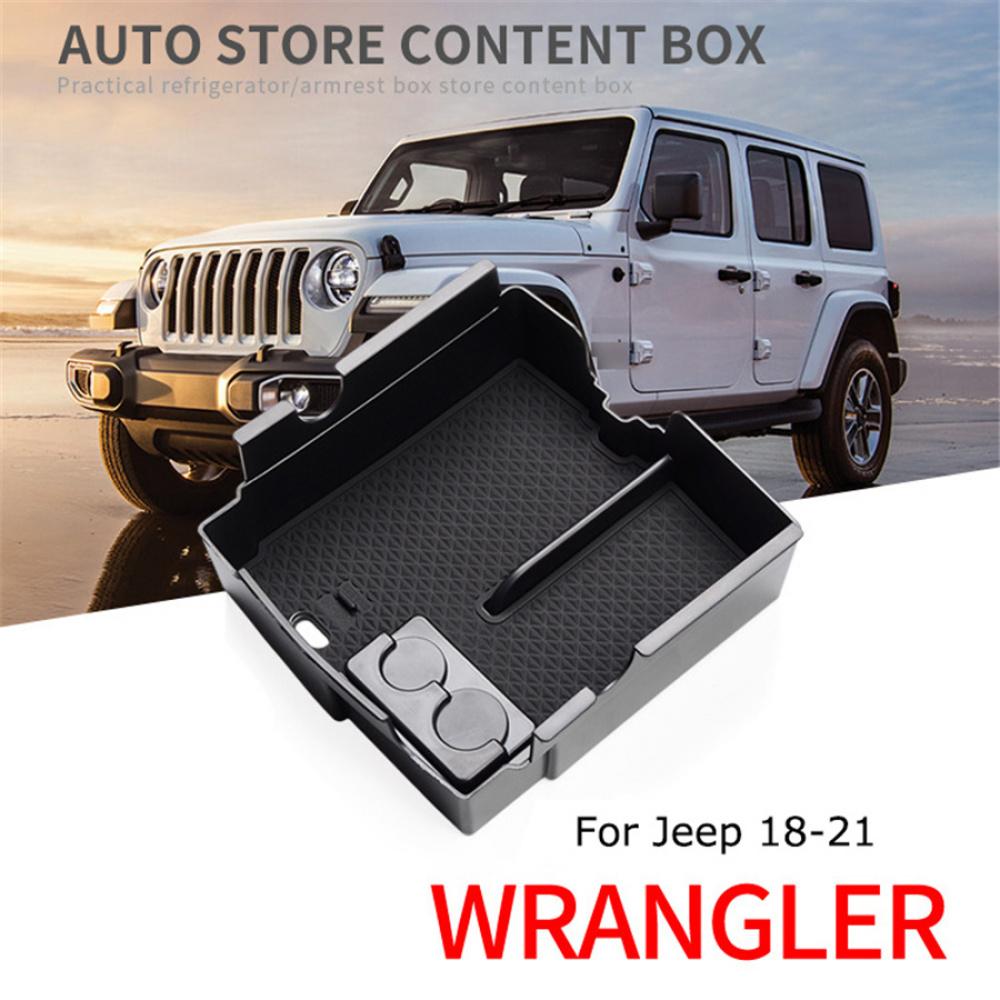 In-Car Storage Armrest For Jeep Wrangler Jl Gladiator Jt 2018-2021 Black