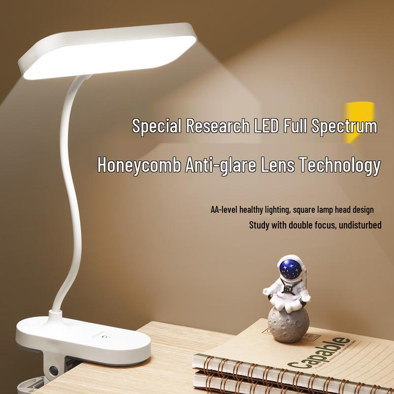 Rechargeable LED Clip-on Desk Lamp: Eye-Protecting, Super Bright Study Lamp