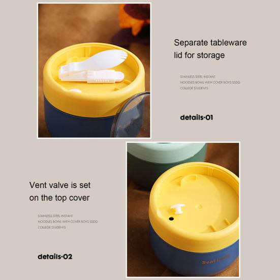 600ml Soup Large Cup Leak-proof Capacity Stainless Steel Double-walled Vacuum Insulated Food Jar