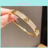 18 Karat Vergoldetes Hohlmanschettenarmband mit Zirkonia für Damen Modeschmuck