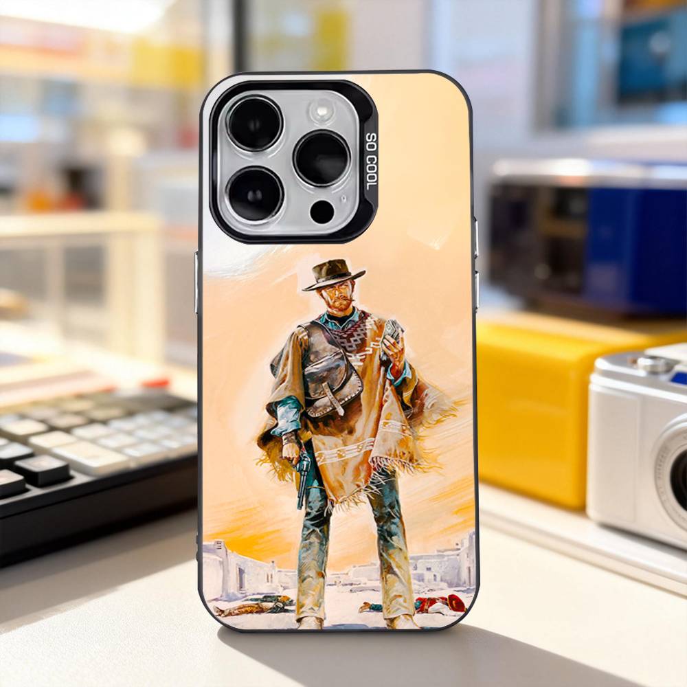 Cool Clint EastwoodS Cowboy For iPhone 17,16,15,14,13,12,11,Pro,Max,Plus,E,Air,Mini Anti Fall Black Matte Hard Bumper Phone Case iPhone14ProMax