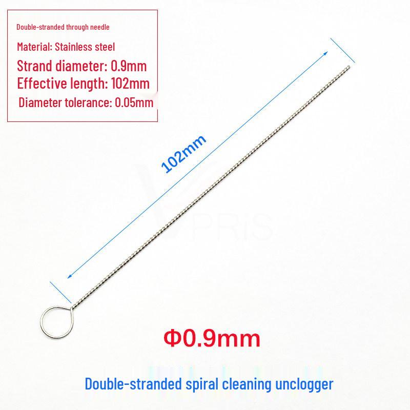 Nylon Brush for Cleaning Lumen Inner Holes, Stainless Steel Double-Strand with Needle for Mold Cavity Cleaning.
