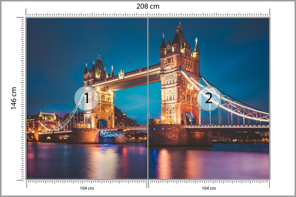 Photomural Tower Bridge Washable Fleece 208x146