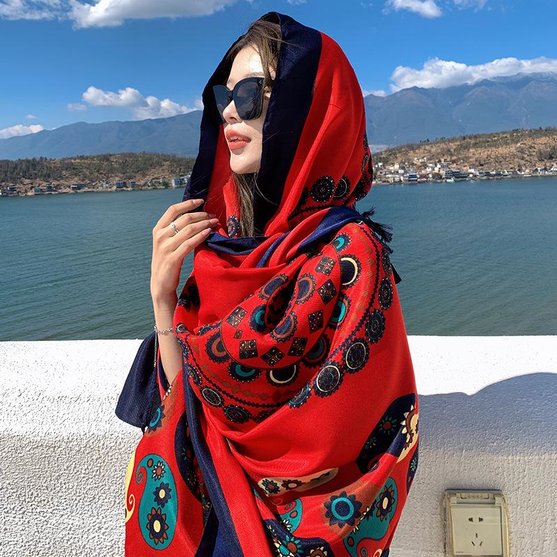 Ethnische Sonnenschutz-Reiseshawl - Yunnan, Qinghai, Tibet, Xinjiang