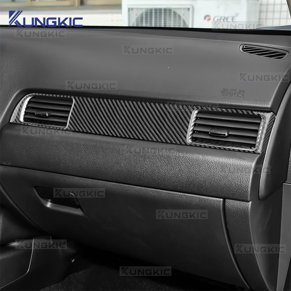 Für Mitsubishi Outlander 2013-2019 2020 2021 Echter Weicher Kohlefaser-Aufkleber Beifahrer-Luftauslassblenden-Verkleidung für LHD RHD