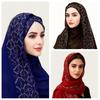 Nouveau Turban Musulman Instantané en Mousseline Respirant Couverture Complète Châle Islamique Froissé Couleurs Unies Head Wraps
