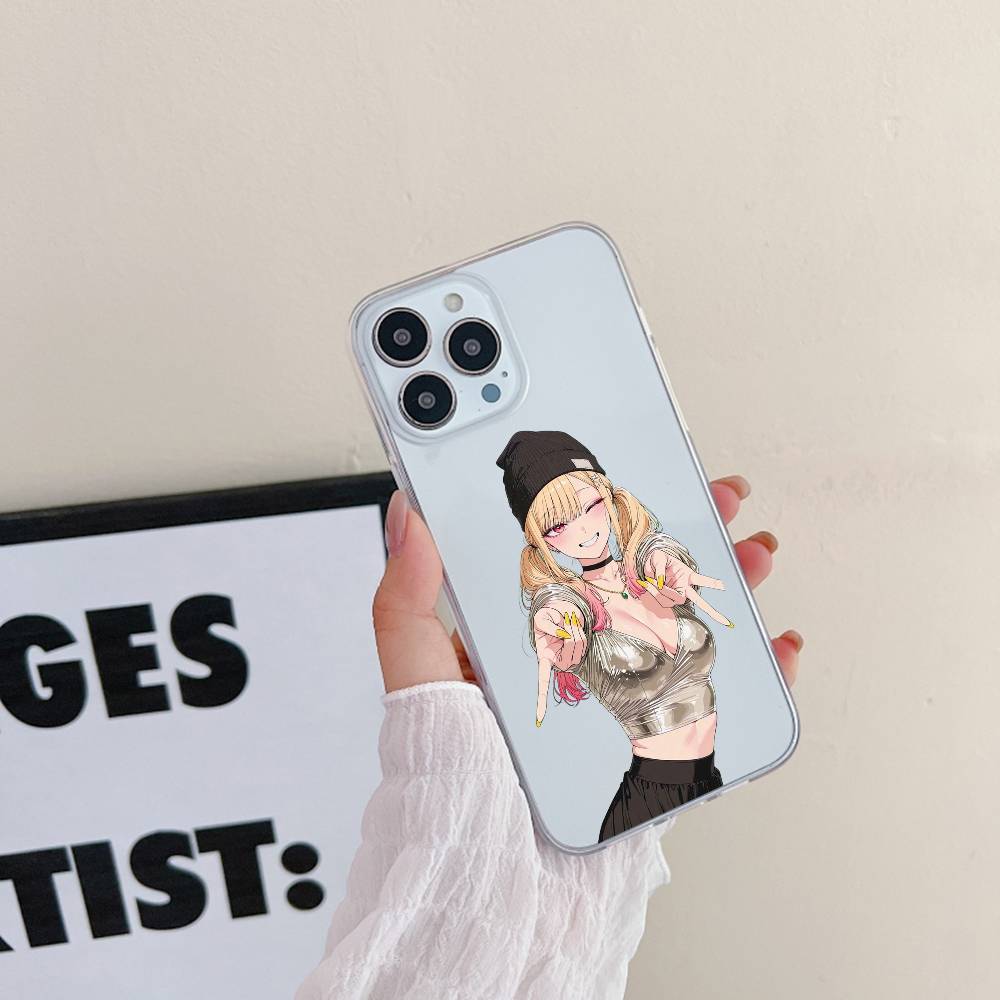 Anime Girl Luxury Transparent Phone Case For IPhone 17 16 15 Pro Max 14 13 12 11